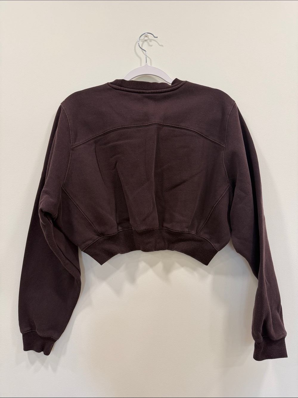 Oner Active Cropped Crewneck Sweatshirt in Dark Brown - Picture 4 of 4
